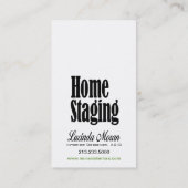 Zuhause, das Innenarchitekt-Entwurfs-Berater Visitenkarte (Rückseite)