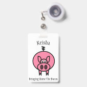 Zuhause das Speck-Rosa-Schwein holen Ausweis (Vorderseite mit einziehbar)