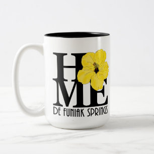 ZUHAUSE De Funiak Springs 15oz Gelber Hibiskus Zweifarbige Tasse
