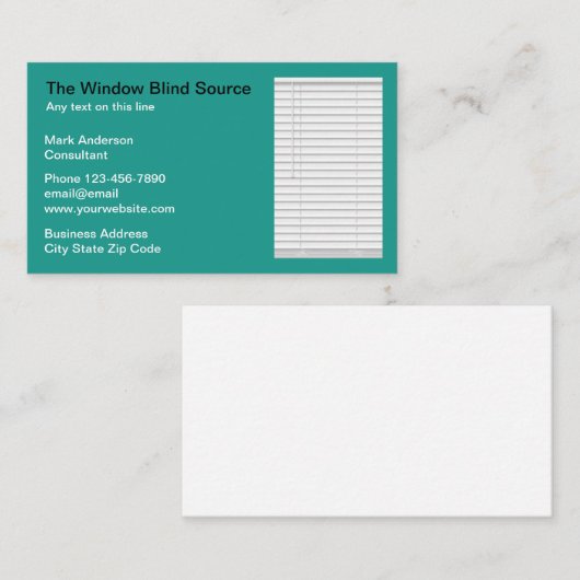 Zuhause Decorating Window Blinds Visitenkarte (Vorne/Hinten)