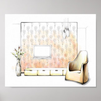 Zuhause Decoration Color Pencil Artwork Poster