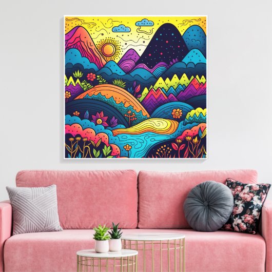 Zuhause Decoration Whimsical Abstrakt Boho Nature Leinwanddruck (Insitu (Wohnzimmer))