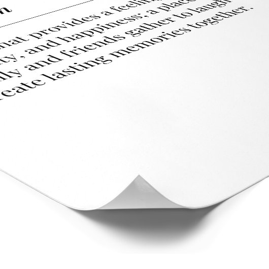 Zuhause-Definition Poster (Ecke)