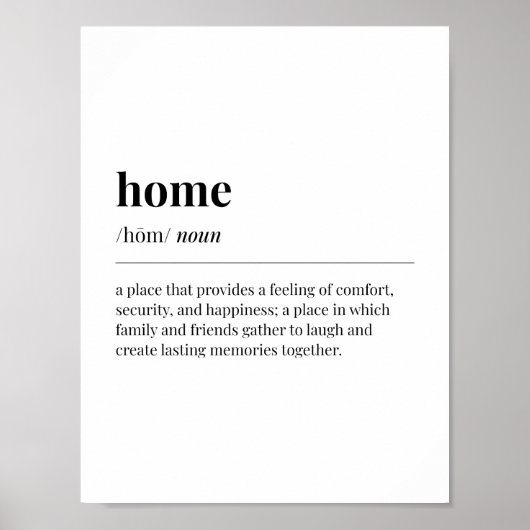 Zuhause-Definition Poster (Vorne)