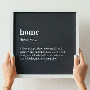 Zuhause Definition Schwarz Poster
