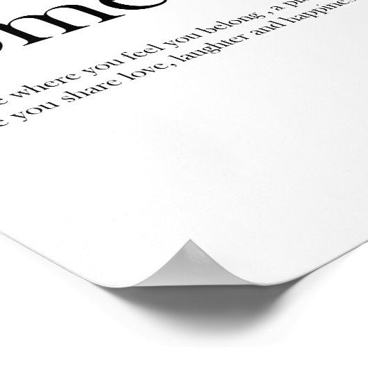 Zuhause-Definition-Typografie Poster (Ecke)