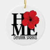 ZUHAUSE DeFuniak Springs Red Hibisken Keramik Ornament (Vorne)