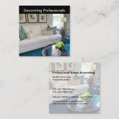 Zuhause-Dekorateur und inszenierenBusinesscards Quadratische Visitenkarte (Vorne/Hinten)
