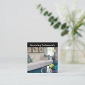 Zuhause-Dekorateur und inszenierenBusinesscards Quadratische Visitenkarte (Stehend Vorderseite)