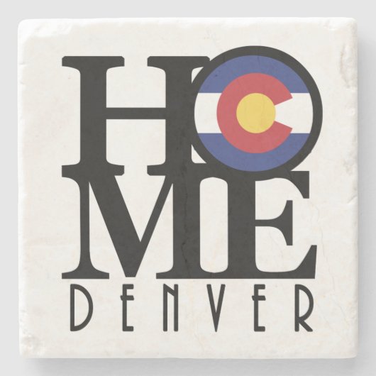 ZUHAUSE Denver Colorado Steinuntersetzer (Vorderseite)