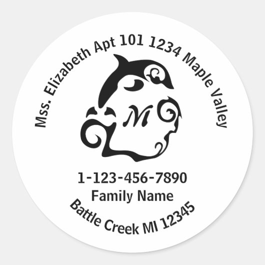 Zuhause der Familie Dolphin - Klassische Runde Runder Aufkleber (Vorderseite)