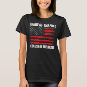 Zuhause der Freien amerikanischen Fahne Männer Jun T-Shirt