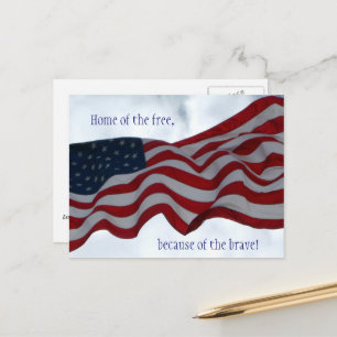 Zuhause der Freien ... Veterans Day Postkarte