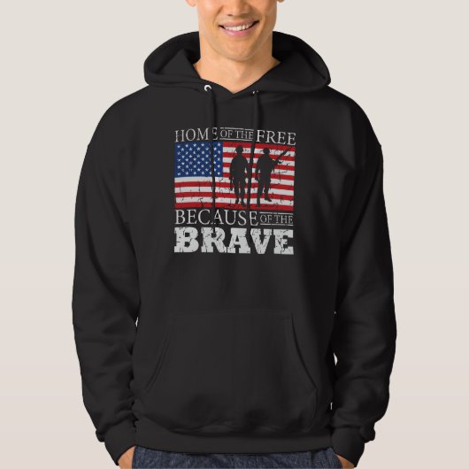 Zuhause der freien wegen der Brave - USA Flag Hoodie (Vorderseite)