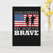 Zuhause der freien wegen der Brave - USA Flag Karte (Gelbe Blume)