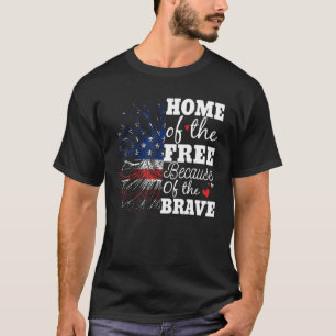 Zuhause der freien wegen der tapferen US-Flagge Su T-Shirt