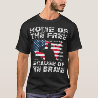 Zuhause der freien wegen der tapferen Vintagen Mil T-Shirt