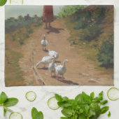 Zuhause der Gänsefülle (von Paul Peel) Geschirrtuch (Gefaltet)