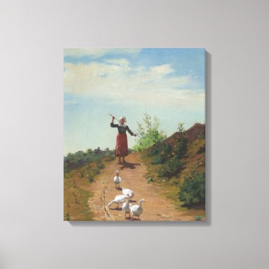 Zuhause der Gänsefülle (von Paul Peel) Leinwanddruck (Vorderseite)