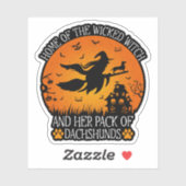 Zuhause der Hexe und ihr Bündel von Dackeln Cool Aufkleber (Blatt)