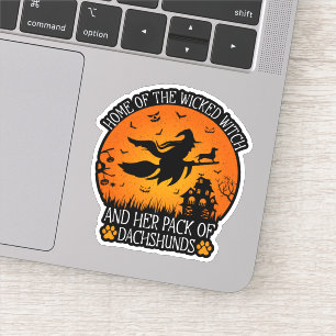 Zuhause der Hexe und ihr Bündel von Dackeln Cool Aufkleber