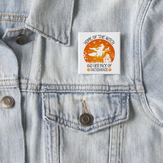Zuhause der Hexe und ihr Bündel von Dackeln Cool Button (Beispiel)
