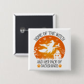 Zuhause der Hexe und ihr Bündel von Dackeln Cool Button (Vorne & Hinten)