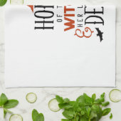 Zuhause der Hexe und ihrer kleinen Teufel Hallowee Geschirrtuch (Gefaltet)