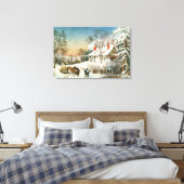 Zuhause der Logs, Winterlandschaft Leinwanddruck (Insitu (Schlafzimmer))