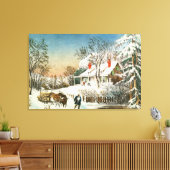 Zuhause der Logs, Winterlandschaft Leinwanddruck (Insitu (Wohnzimmer))
