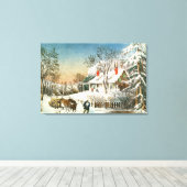 Zuhause der Logs, Winterlandschaft Leinwanddruck (Insitu (Holzboden))