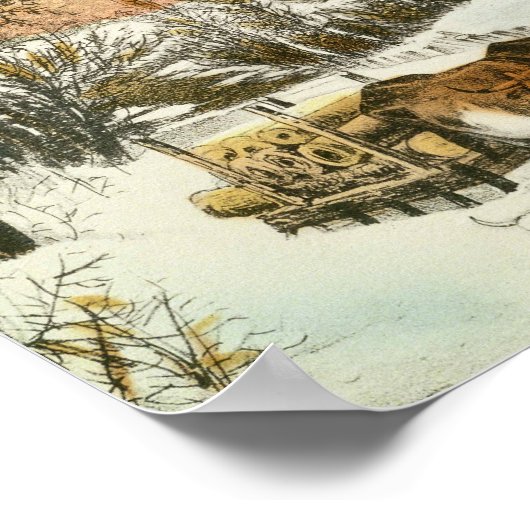 Zuhause der Logs, Winterlandschaft Poster (Ecke)