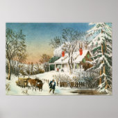 Zuhause der Logs, Winterlandschaft Poster (Vorne)