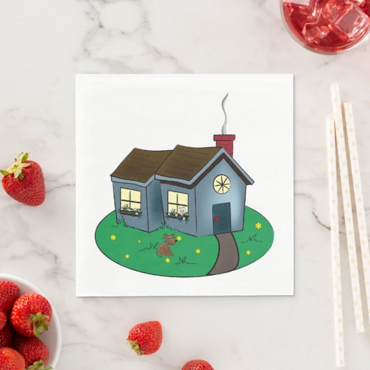 Zuhause der niedlichen Hütte Serviette (Beispiel)