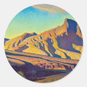 Zuhause der Ratte der Wüste von Maynard Dixon Runder Aufkleber (Vorderseite)