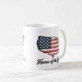 Zuhause der Tapferen 4. Juli Patriotisch Kaffeetasse (VorderseiteRechts)