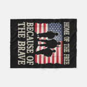 Zuhause der wegen der tapferen Veteranenflagge Fleecedecke (Vorderseite (Horizontal))