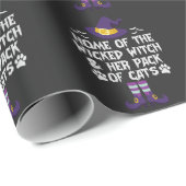 Zuhause der Wicken Hexe und ihr Katzen-Funny Geschenkpapier (Rolleneckpunkt)