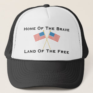 Zuhause des Brave Land of Free American Flag Hat Truckerkappe