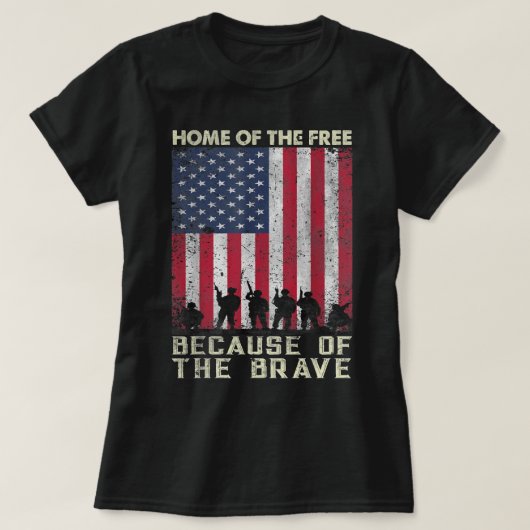Zuhause des Freien wegen der tapferen amerikanisch T-Shirt (Design vorne)