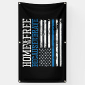 Zuhause des freien wegen der tapferen Flagge der U Banner (Vertikal)