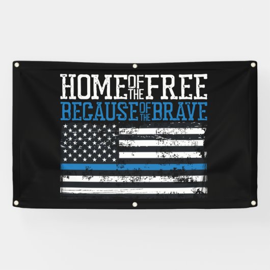 Zuhause des freien wegen der tapferen Flagge der U Banner (Horizontal)