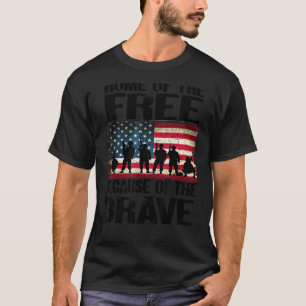 Zuhause des Freien wegen der tapferen US-Flagge Pa T-Shirt