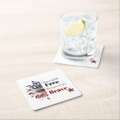 Zuhause des Freien wegen der Tapferkeit, Rechteckiger Pappuntersetzer (Vor Ort)