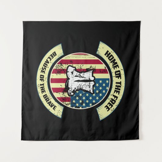 Zuhause des Freien, wegen der Tapferkeit Wandteppich (Vorderseite (Horizontal))