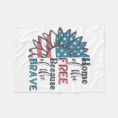 Zuhause des freien wegen des tapferen 4. Juli Fleecedecke (Vorderseite (Horizontal))