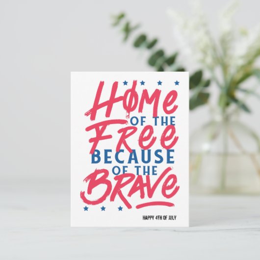 Zuhause des freien wegen des tapferen postkarte (Stehend Vorderseite)