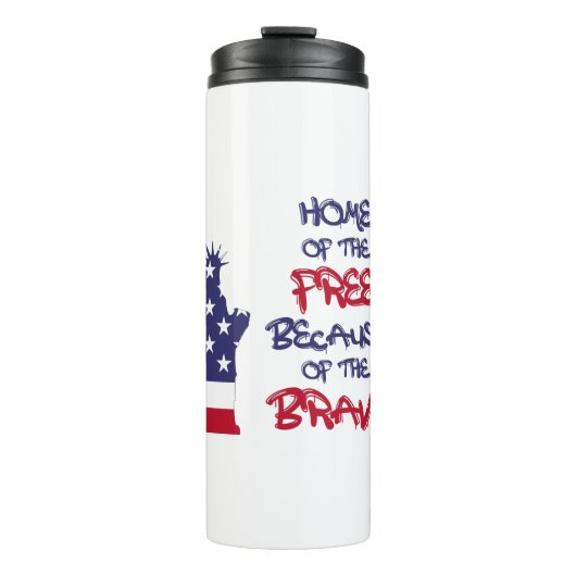 Zuhause des freien wegen des tapferen Zeichens Thermosbecher (Vorderseite)