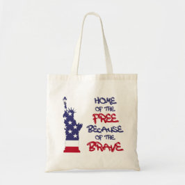 Zuhause des freien wegen des tapferen Zeichens Tragetasche