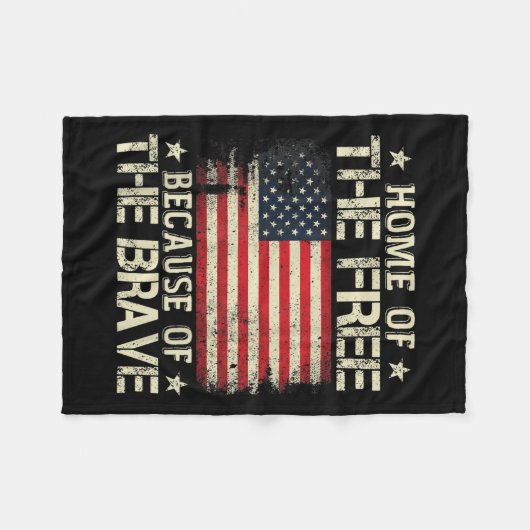 Zuhause des Freistaates wegen der tapferen US-Flag Fleecedecke (Vorderseite (Horizontal))